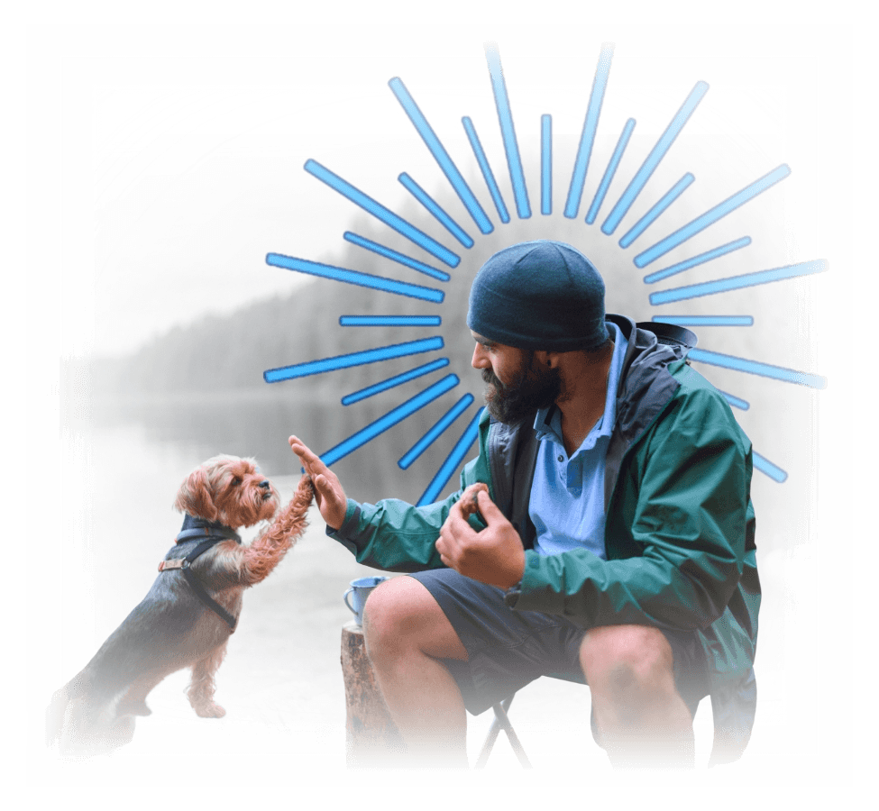 An Integrity Health client and her dog